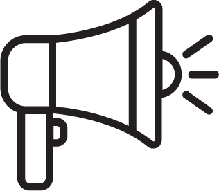 A small megaphone blaring.